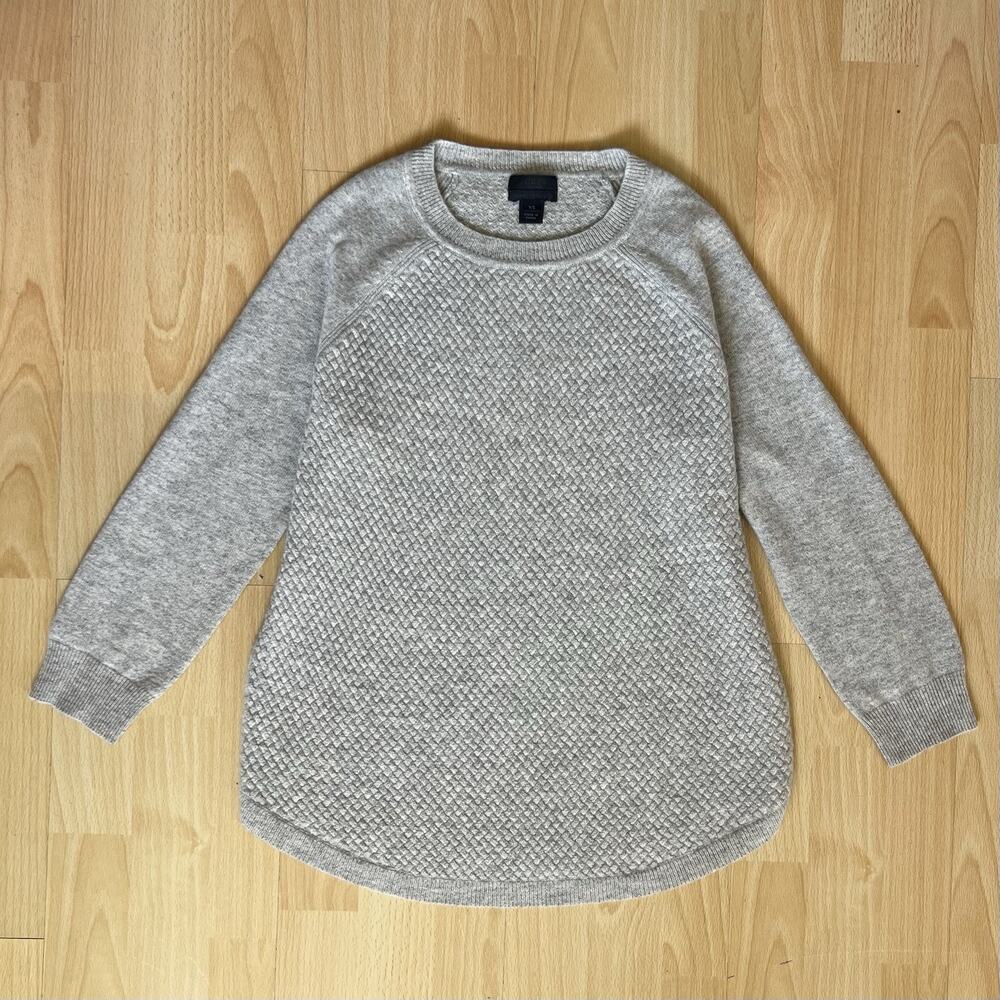 J.CREW 100% Italian Cashmere Crew Neck 3/4 Sleeve Sweater Women Size XS